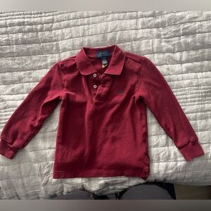 Ralph Lauren Maroon Long Sleeve Polo